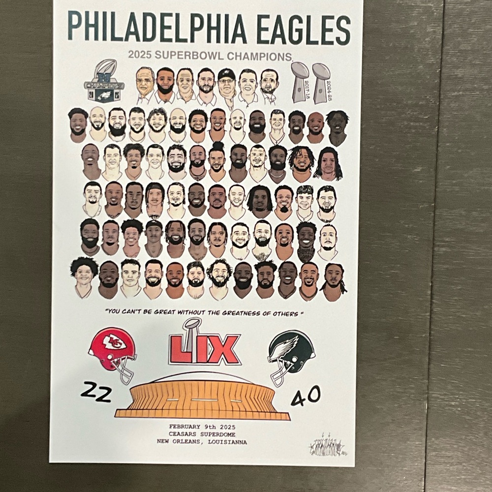 Philadelphia Eagles 2025 Superbowl Champions Art Print